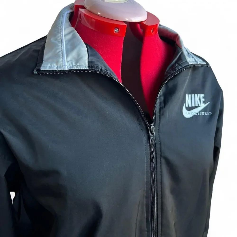 Nike Black & Grey‎ Zip Up Windbreaker Size Large